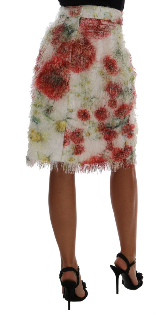 Skirt with floral pattern on fabric