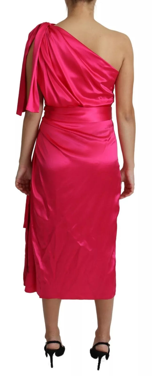 Pink strapless dress on mannequin