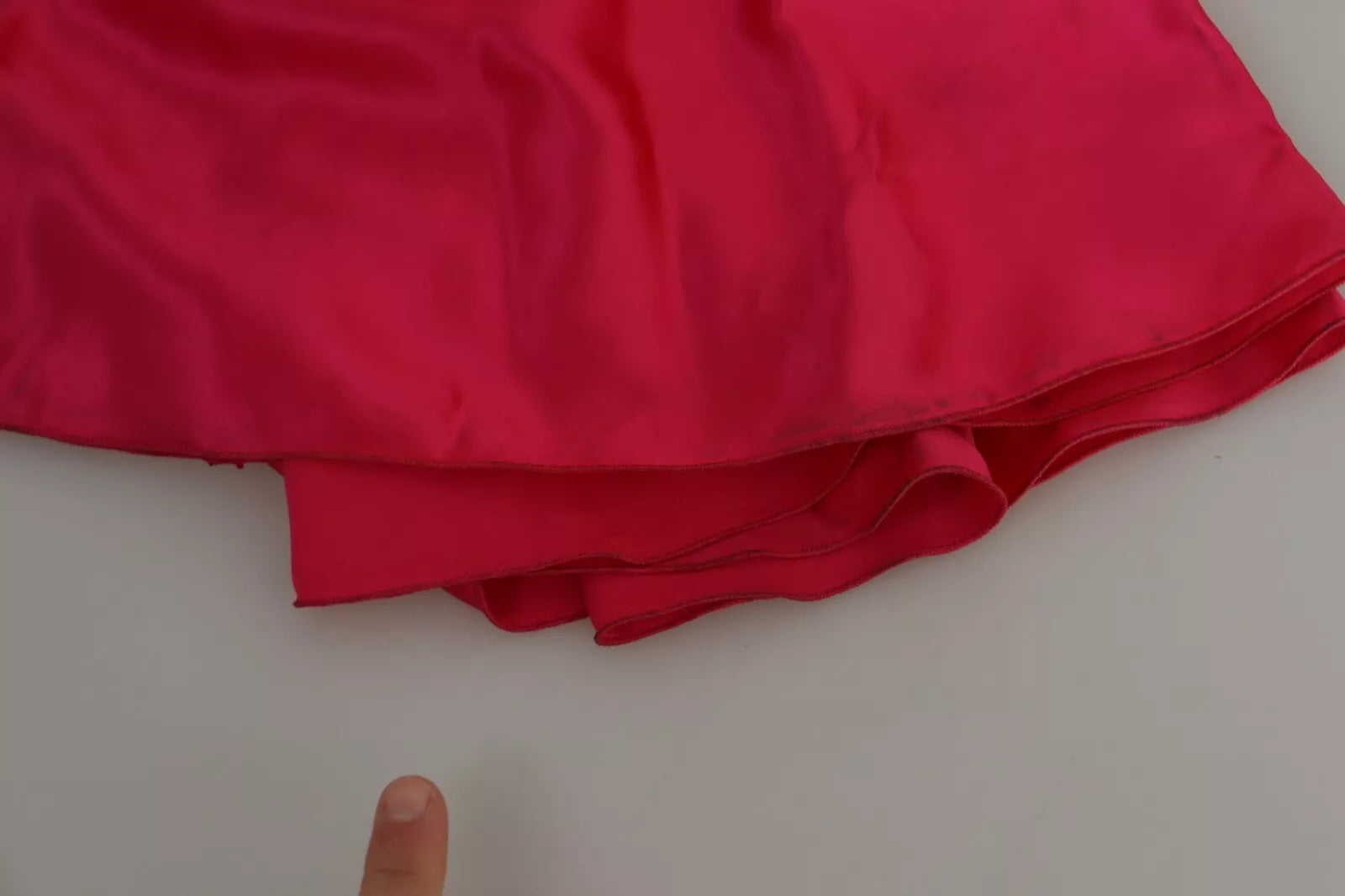 Red fabric on table