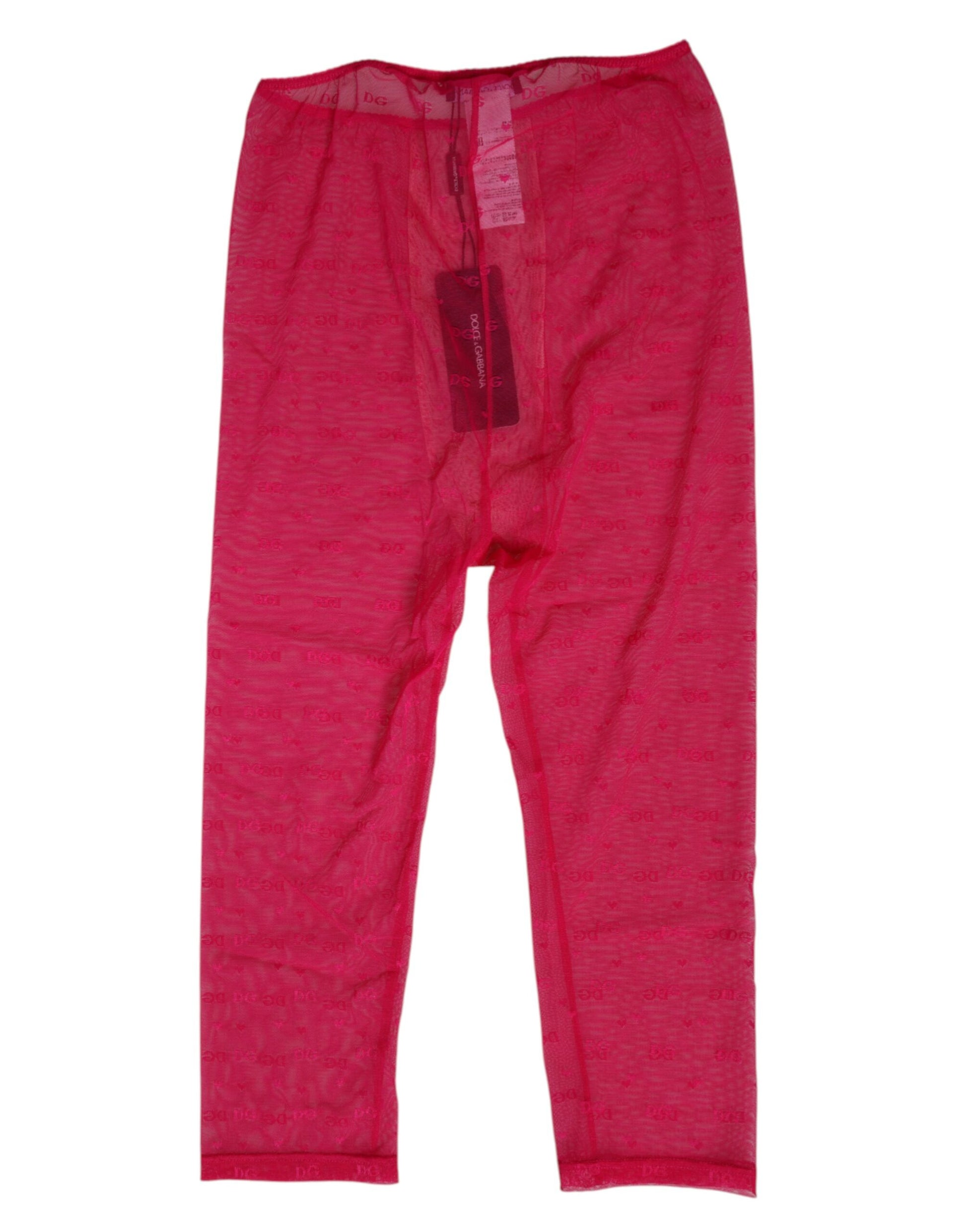 Red fleece pants with elastic waistband