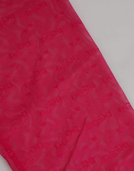 Red fabric with embroidered pattern
