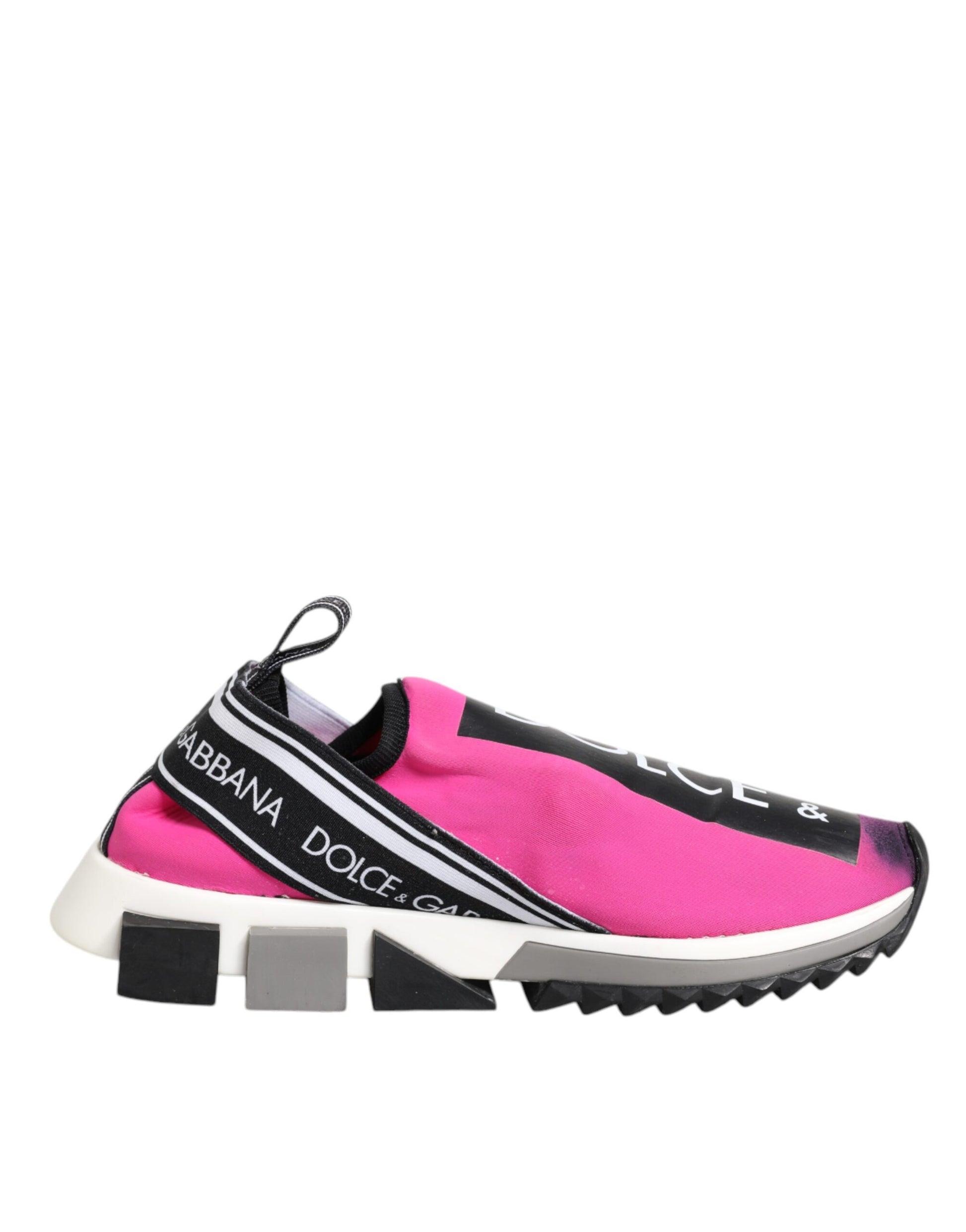 Pink sneaker with white sole and black laces