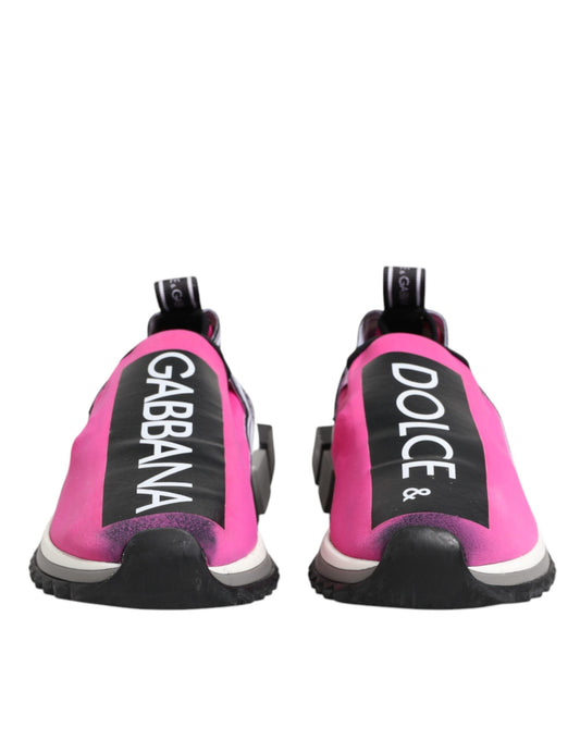Pair of pink sneakers with black soles