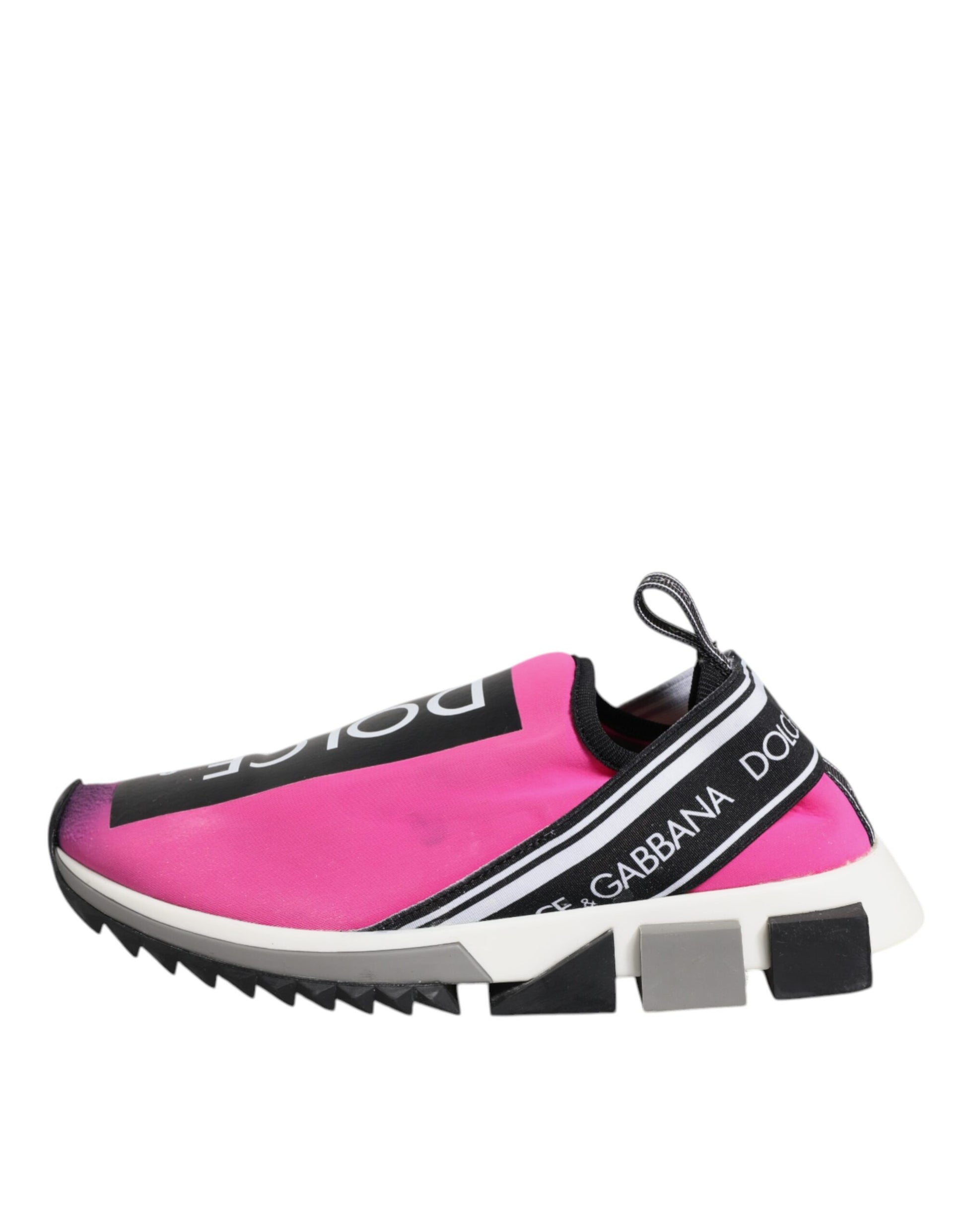 Pink sneaker with white sole