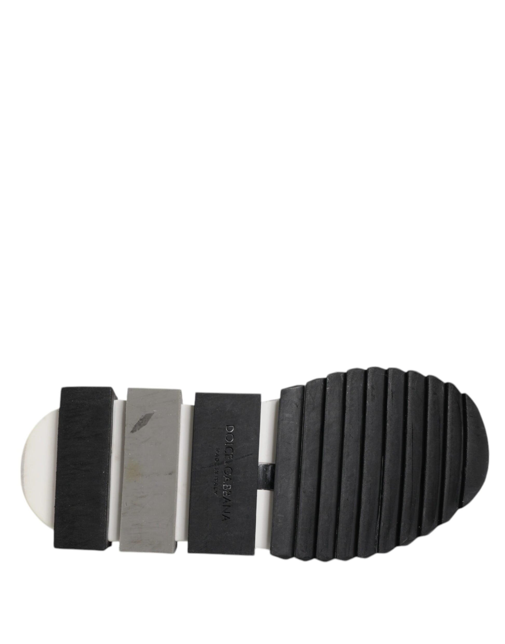 Black shoe sole with white stripes