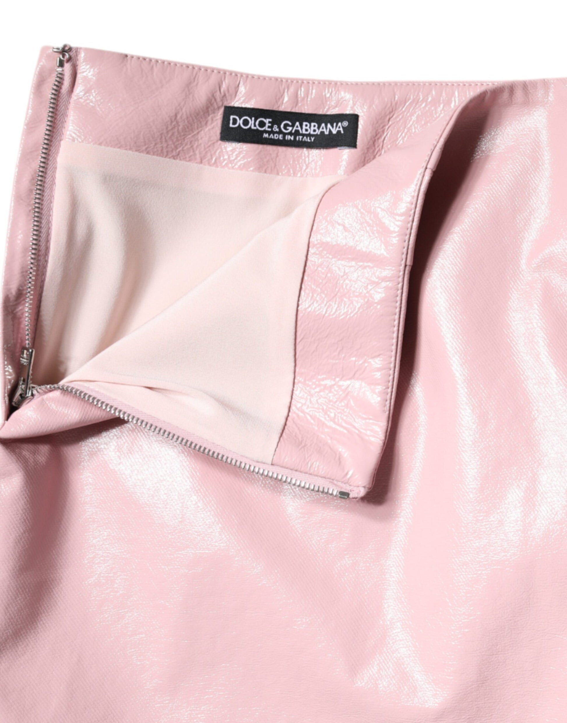 Pink leather jacket with zippered pocket