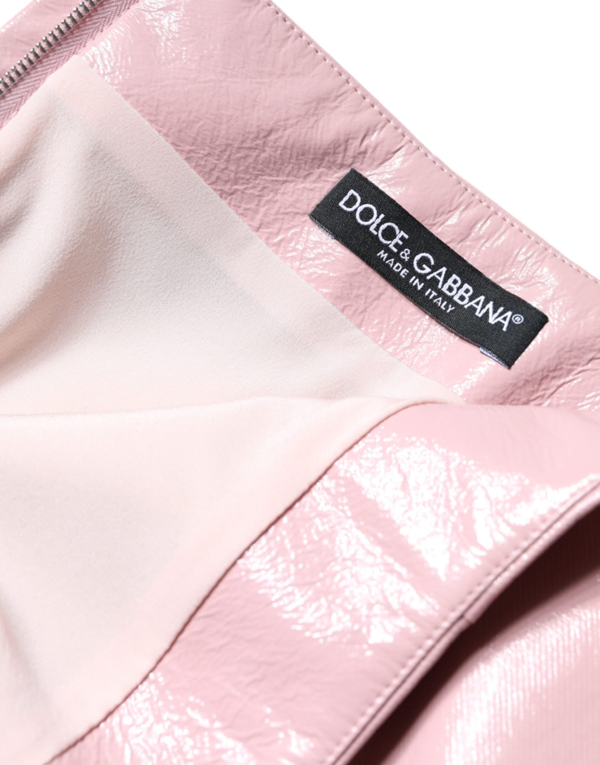 Pink leather jacket with zippered front