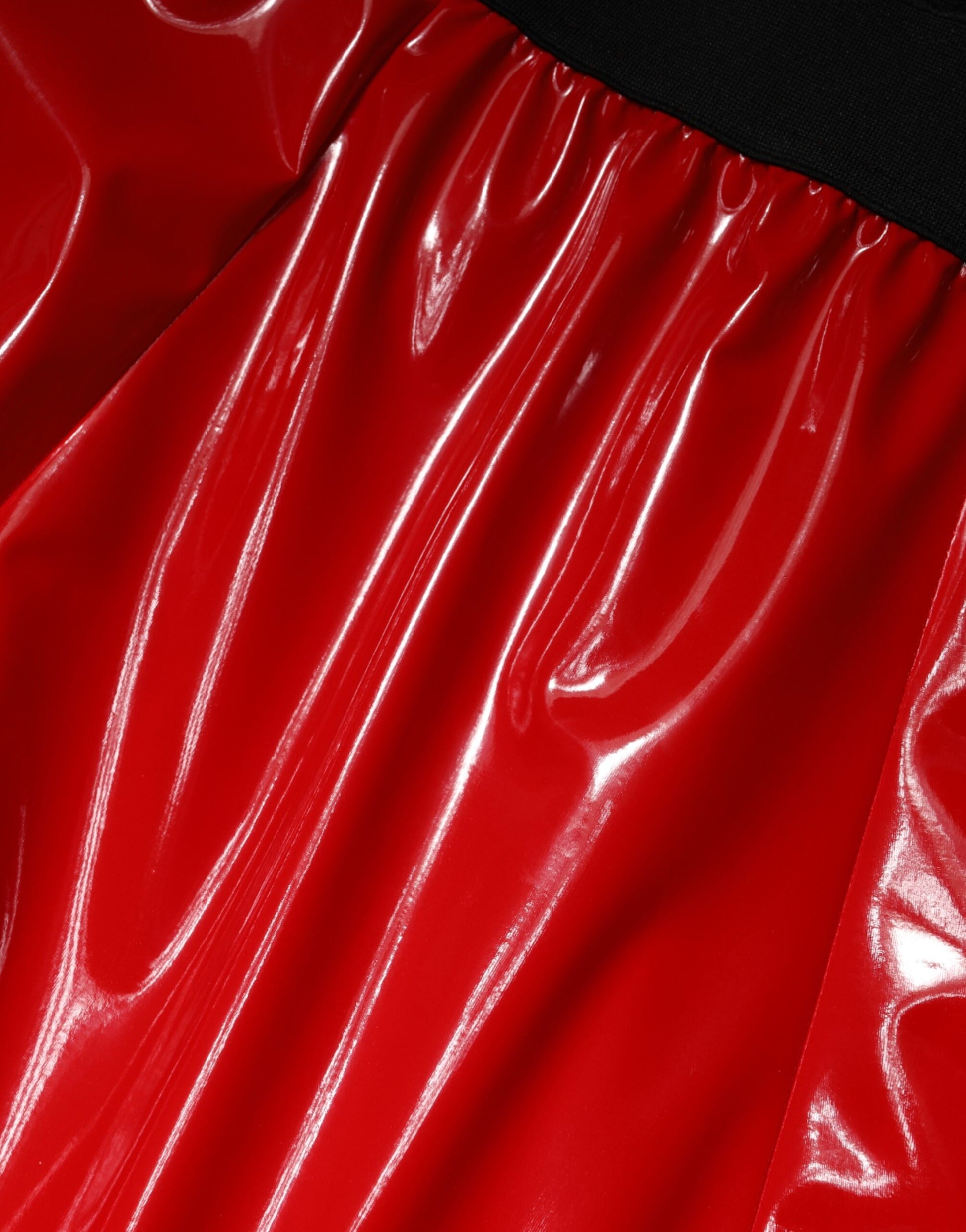 Red shiny fabric material