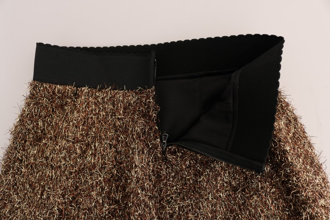 Black fabric with gold glittery texture