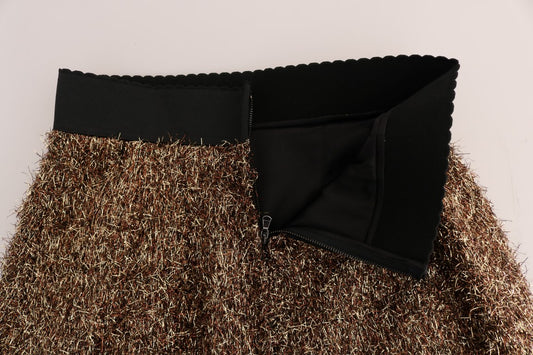 Black fabric with gold glittery texture