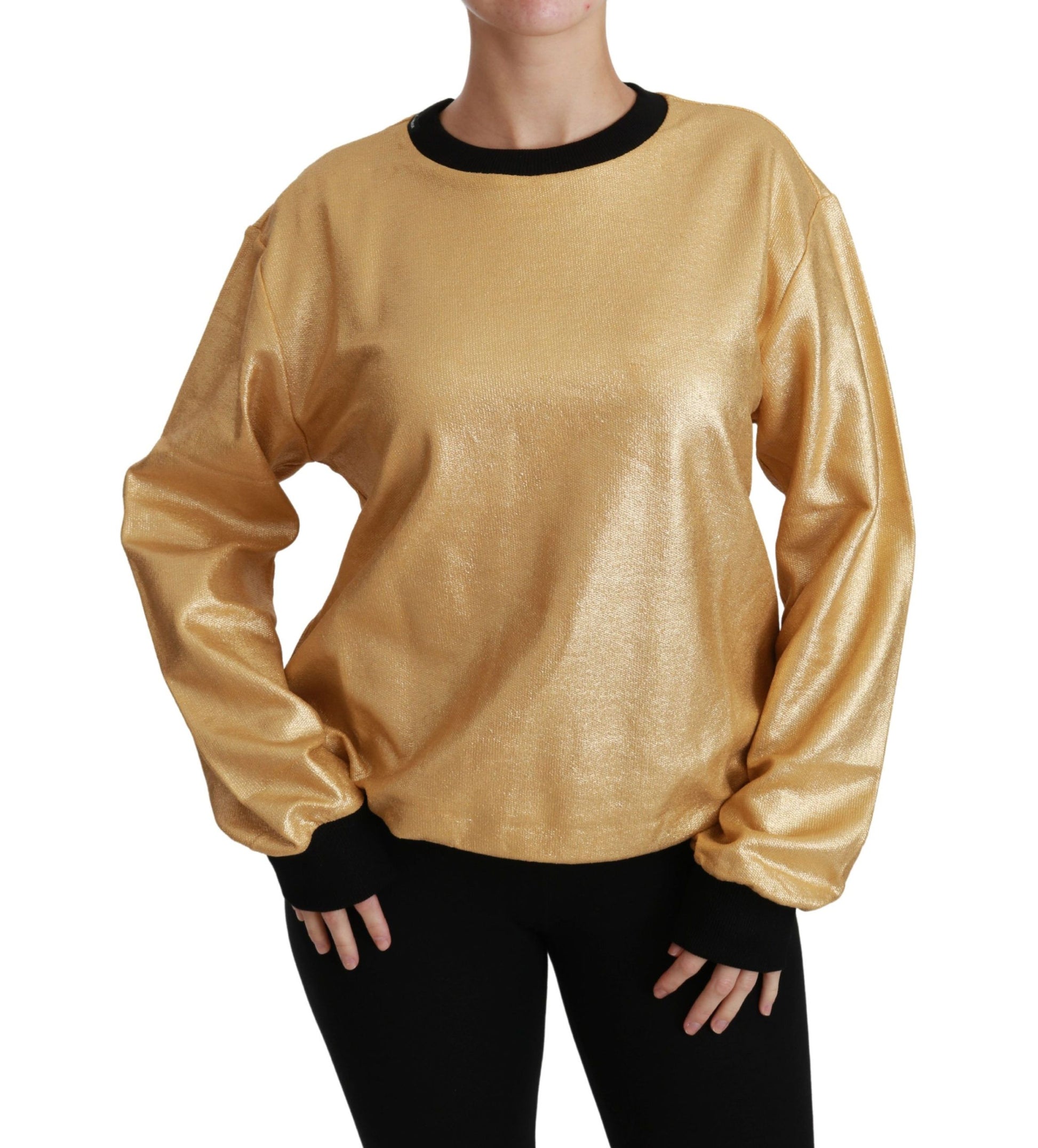 Yellow sequined long sleeve shirt