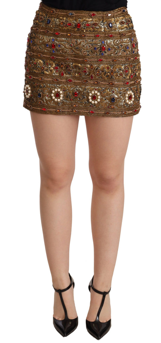 Skirt with embellishments on a model