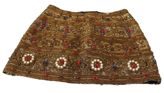 Decorative skirt with embroidery and beads