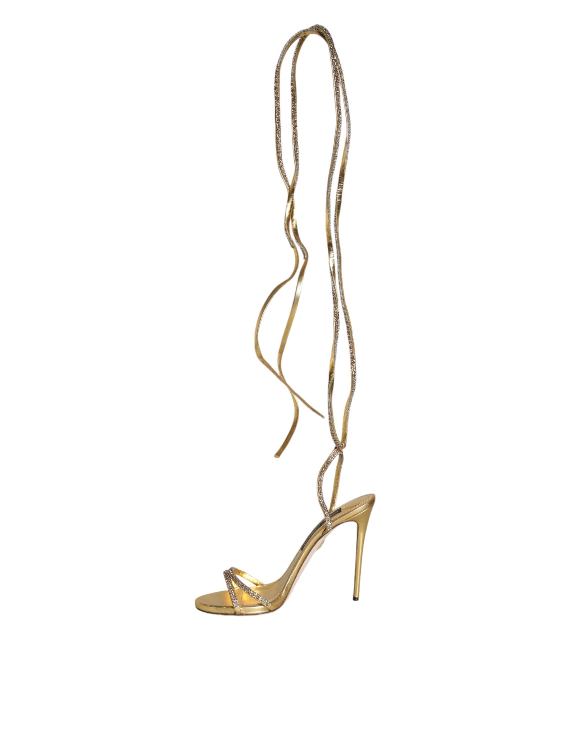 High heel shoe with gold straps