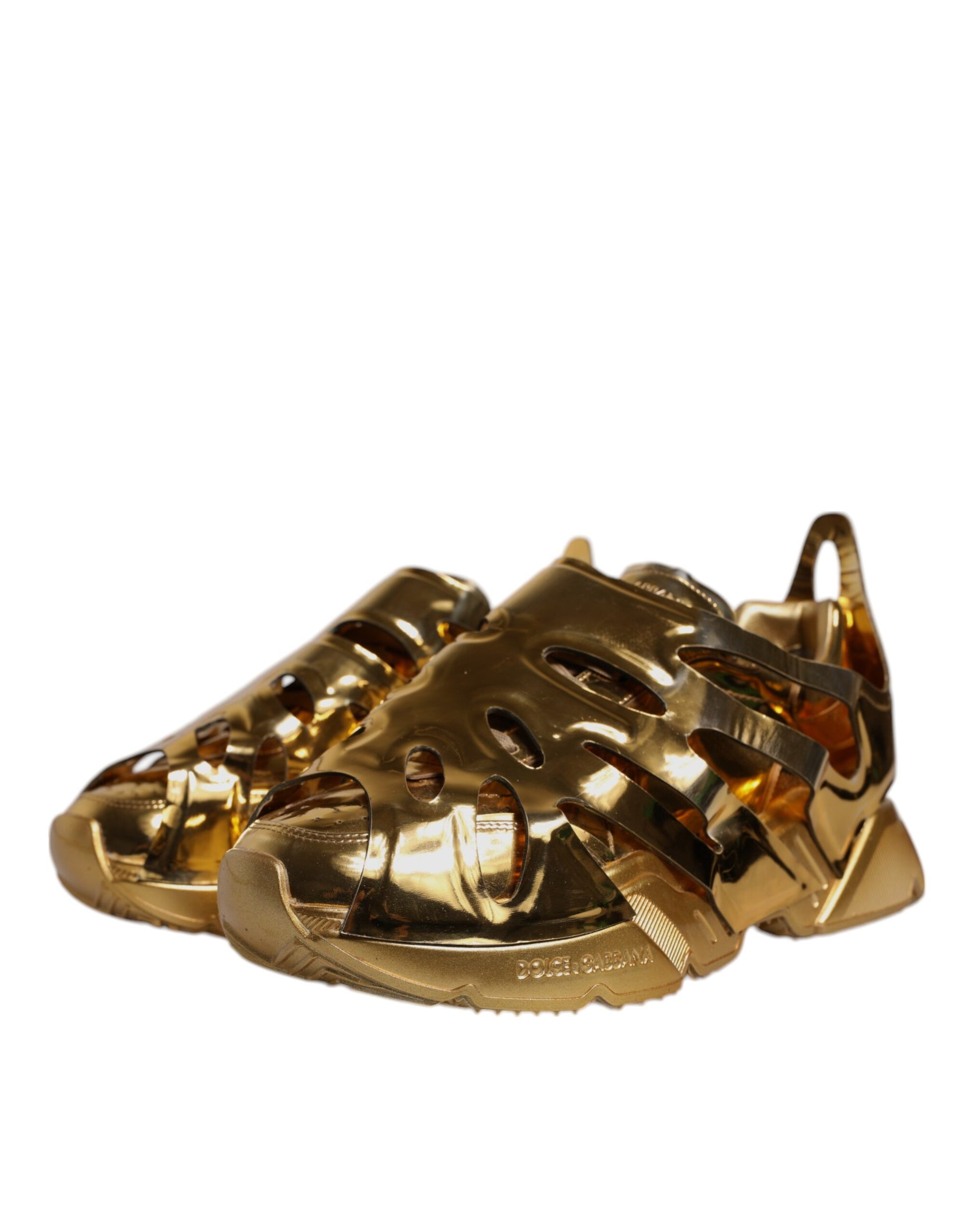 Gold baby shoe with multiple straps
