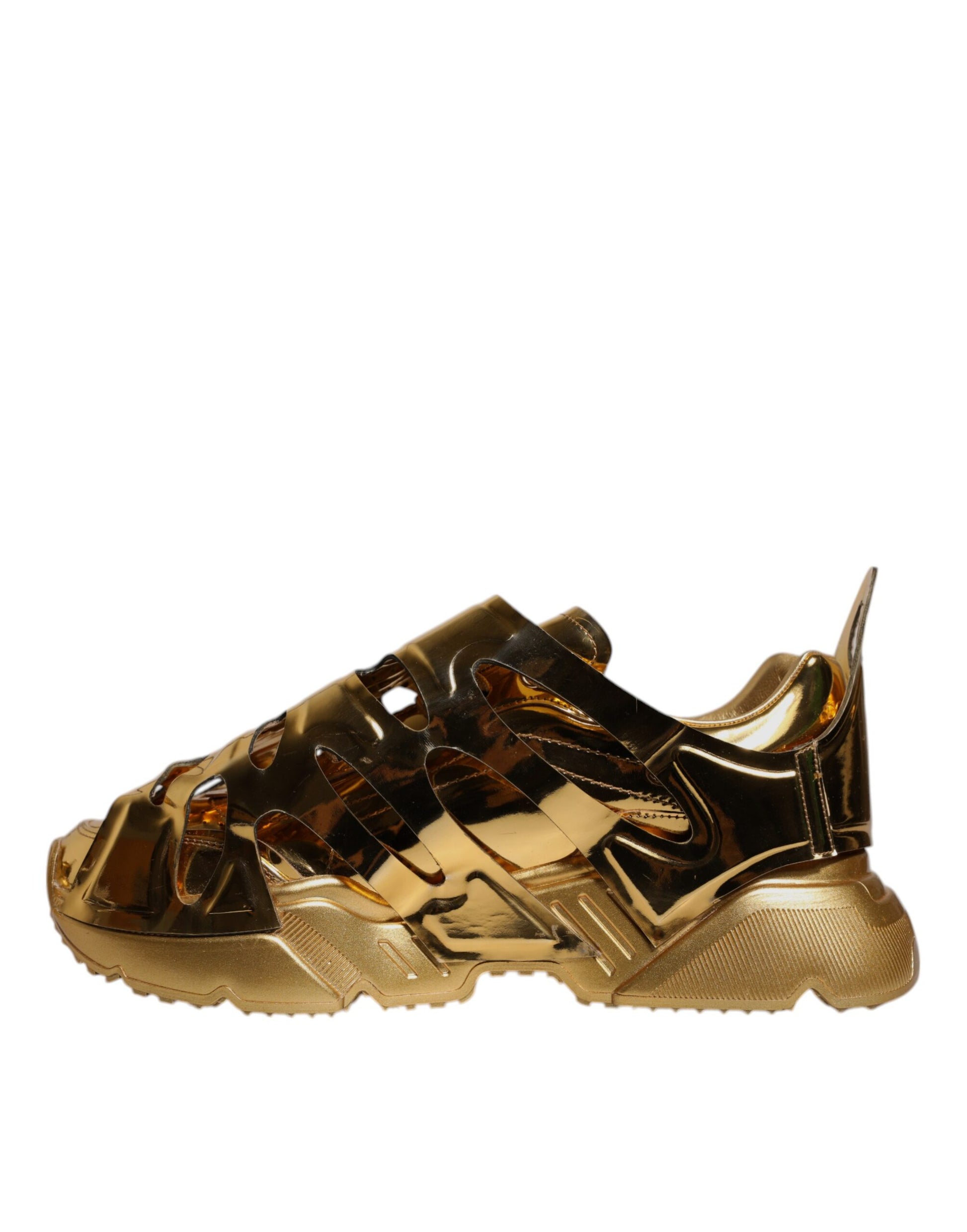 Gold glittery baby shoe