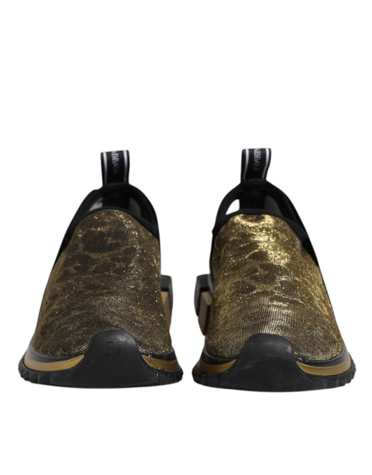 Pair of gold glittery sneakers