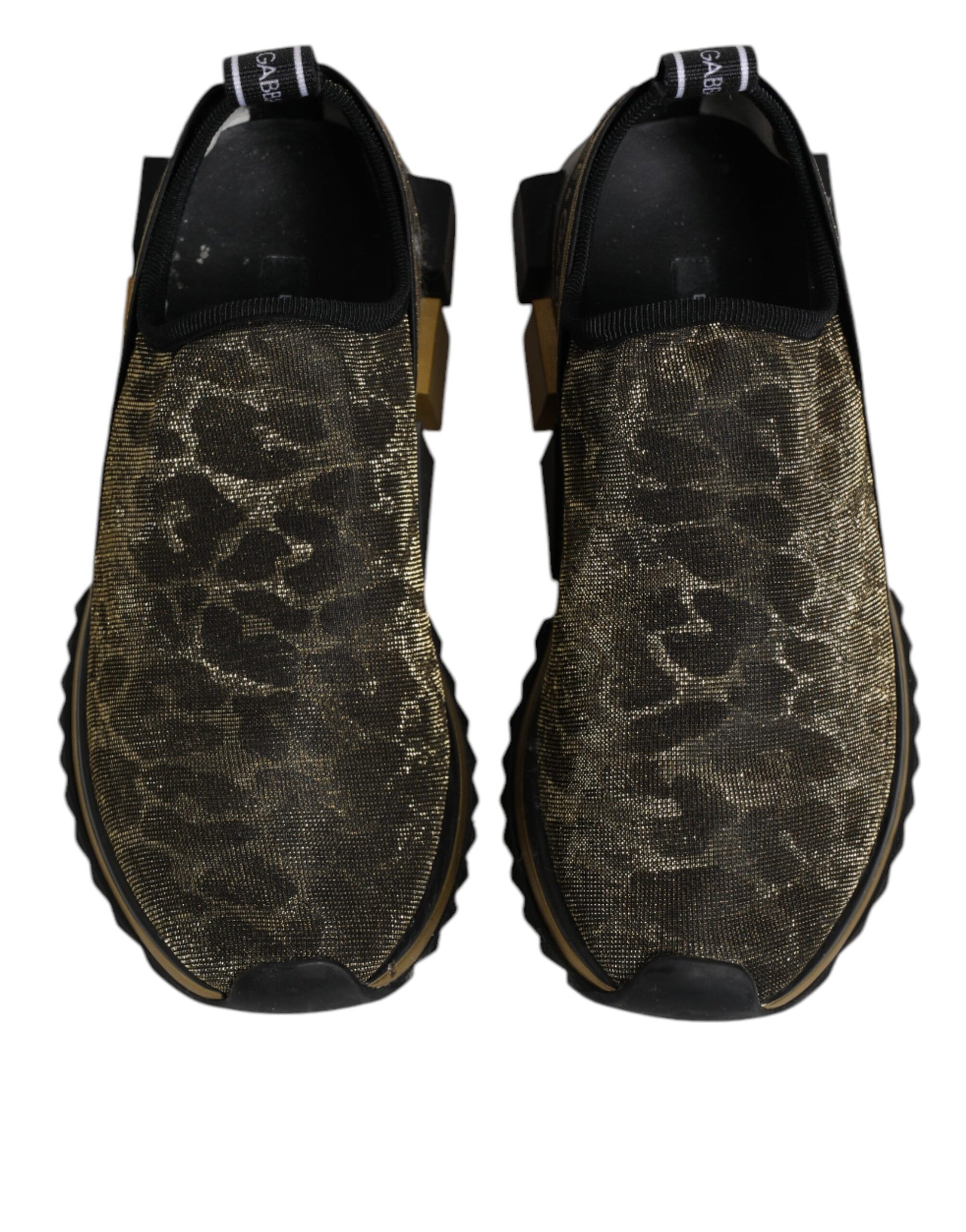 Pair of gold glittery sneakers