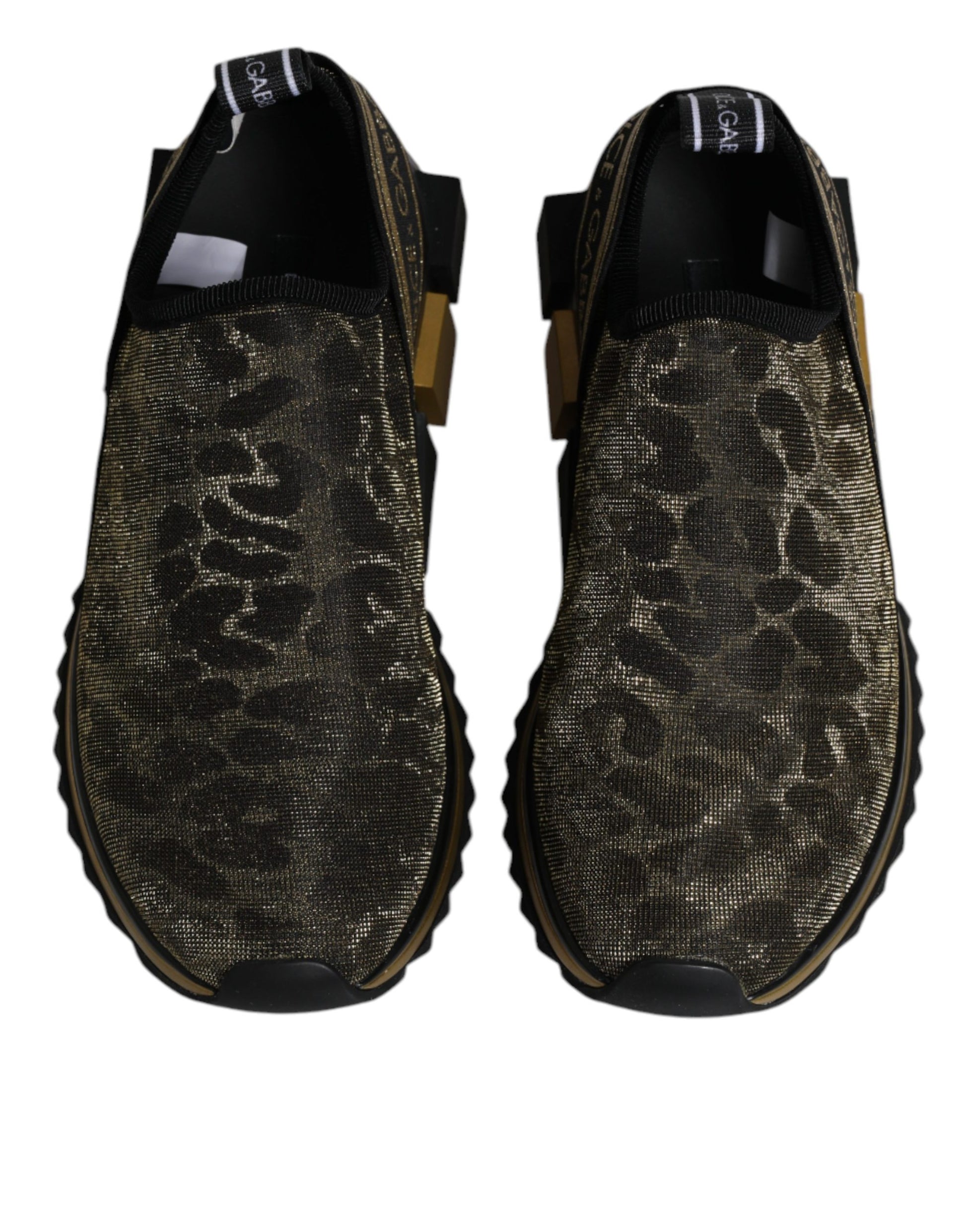 Pair of gold glittery sneakers
