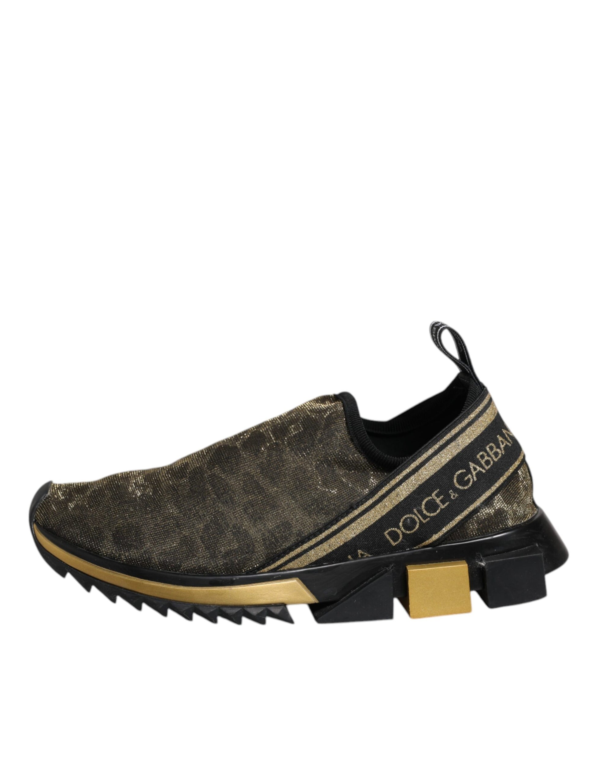 Gold glittery sneaker with black laces