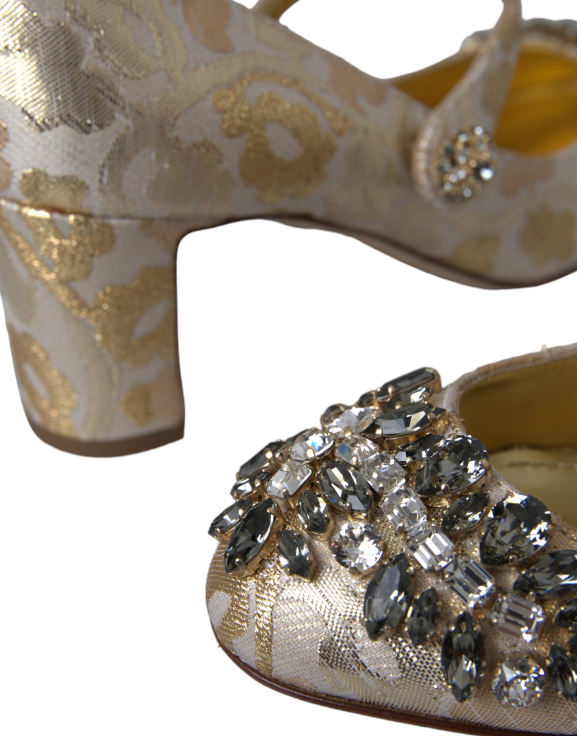 Gold sequined ballet flat shoes