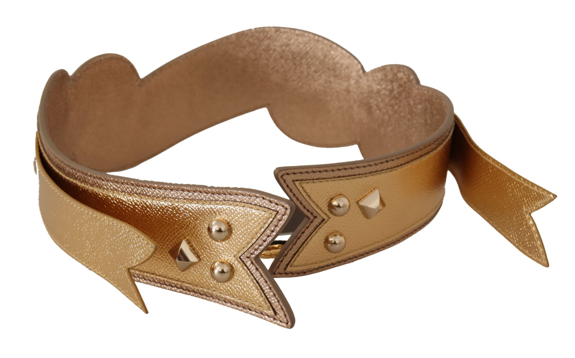 Bracelet with gold stars and spikes on a brown background