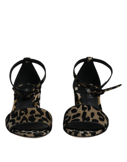 High heel shoes with animal print design
