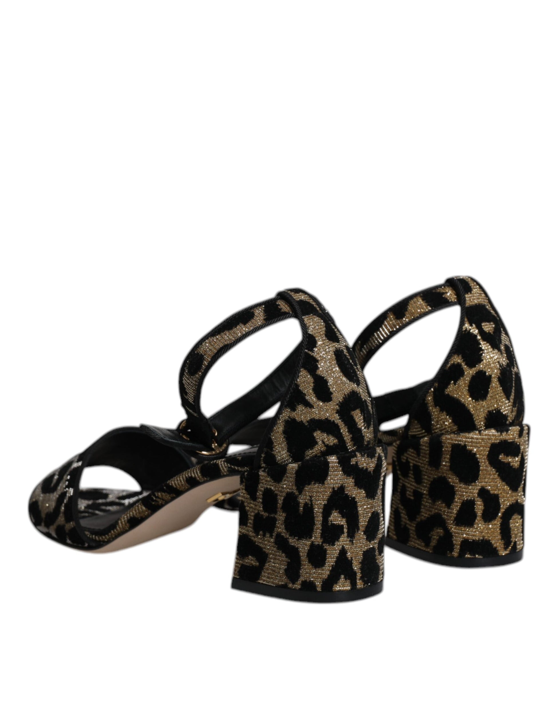 High heel shoes with animal print design