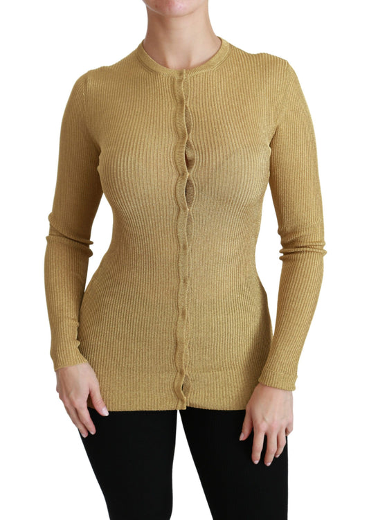 Woman wearing a yellow knit sweater