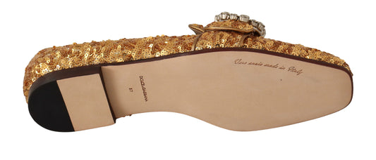 Gold glittery sandals with straps and buckles