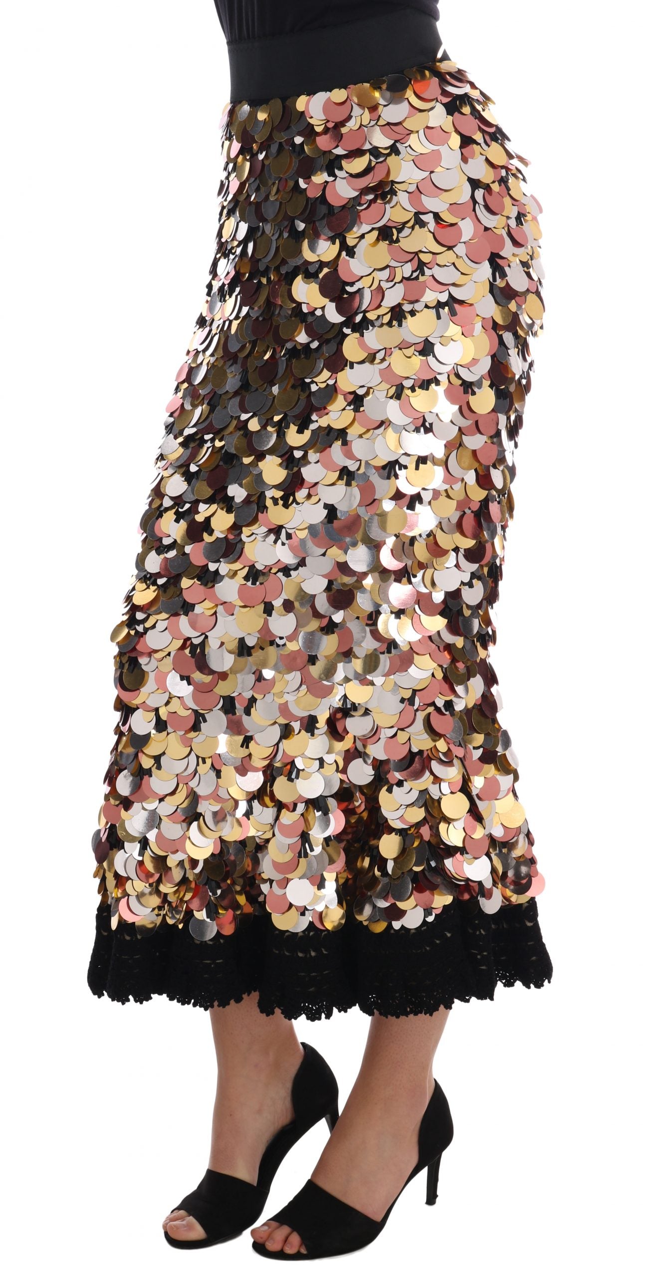 Long skirt with sequins and fringe