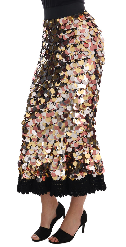Long skirt with sequins and fringe