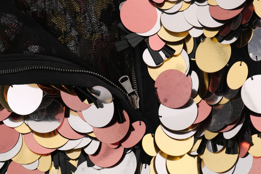 Colorful sequin embellishments on a garment