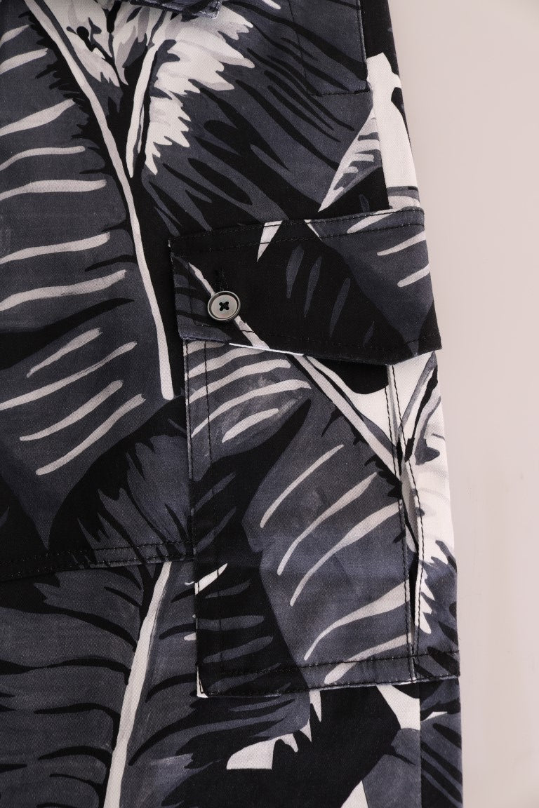 Black and white patterned jacket with pockets