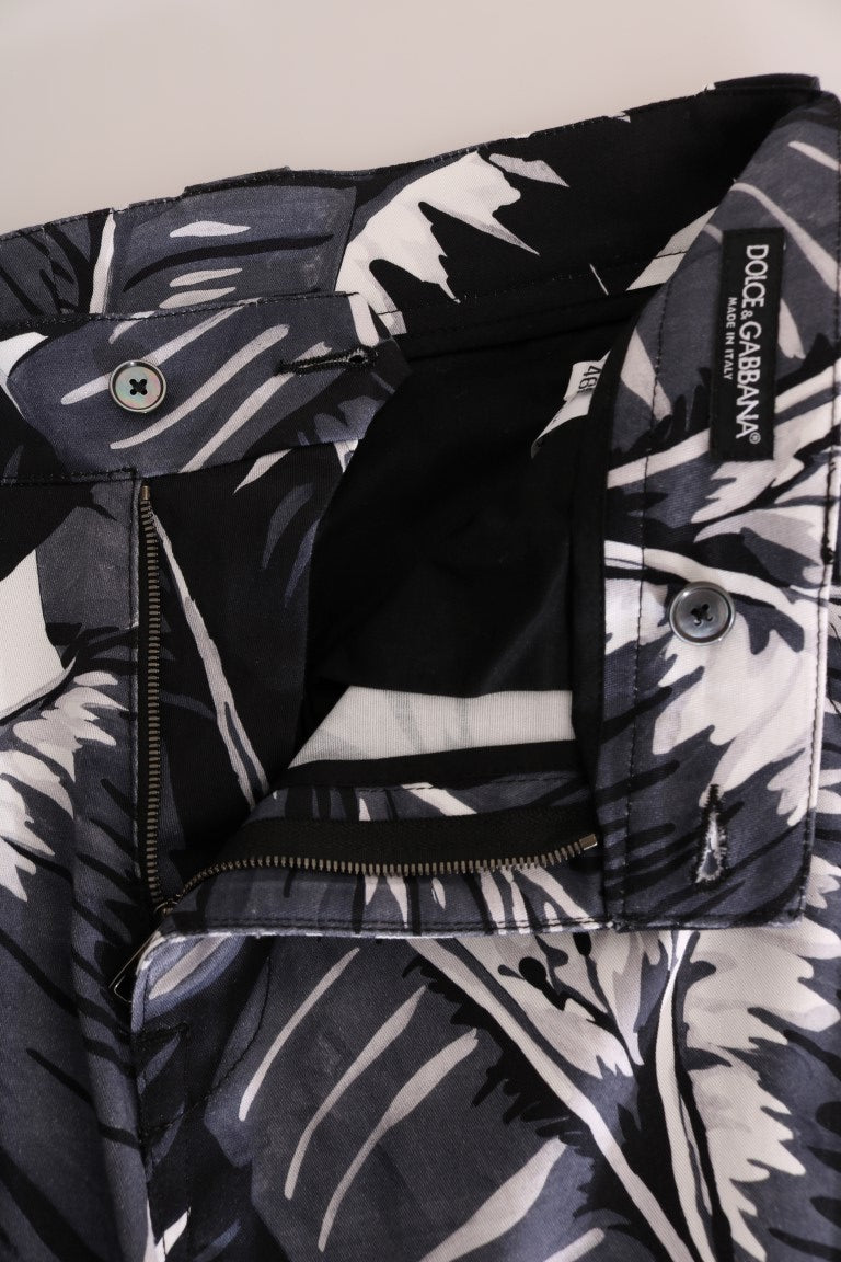 Black jacket with white floral pattern on front