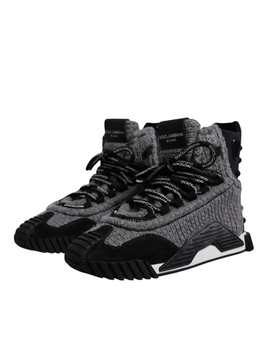 Pair of hiking boots with laces