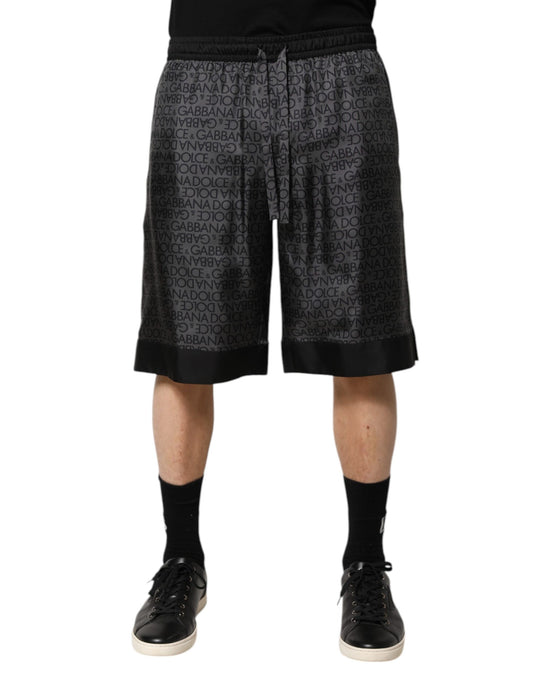 Black shorts with white pattern on man's legs