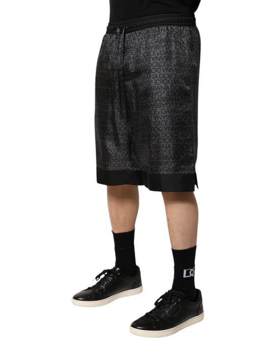 Man wearing black sneakers and shorts