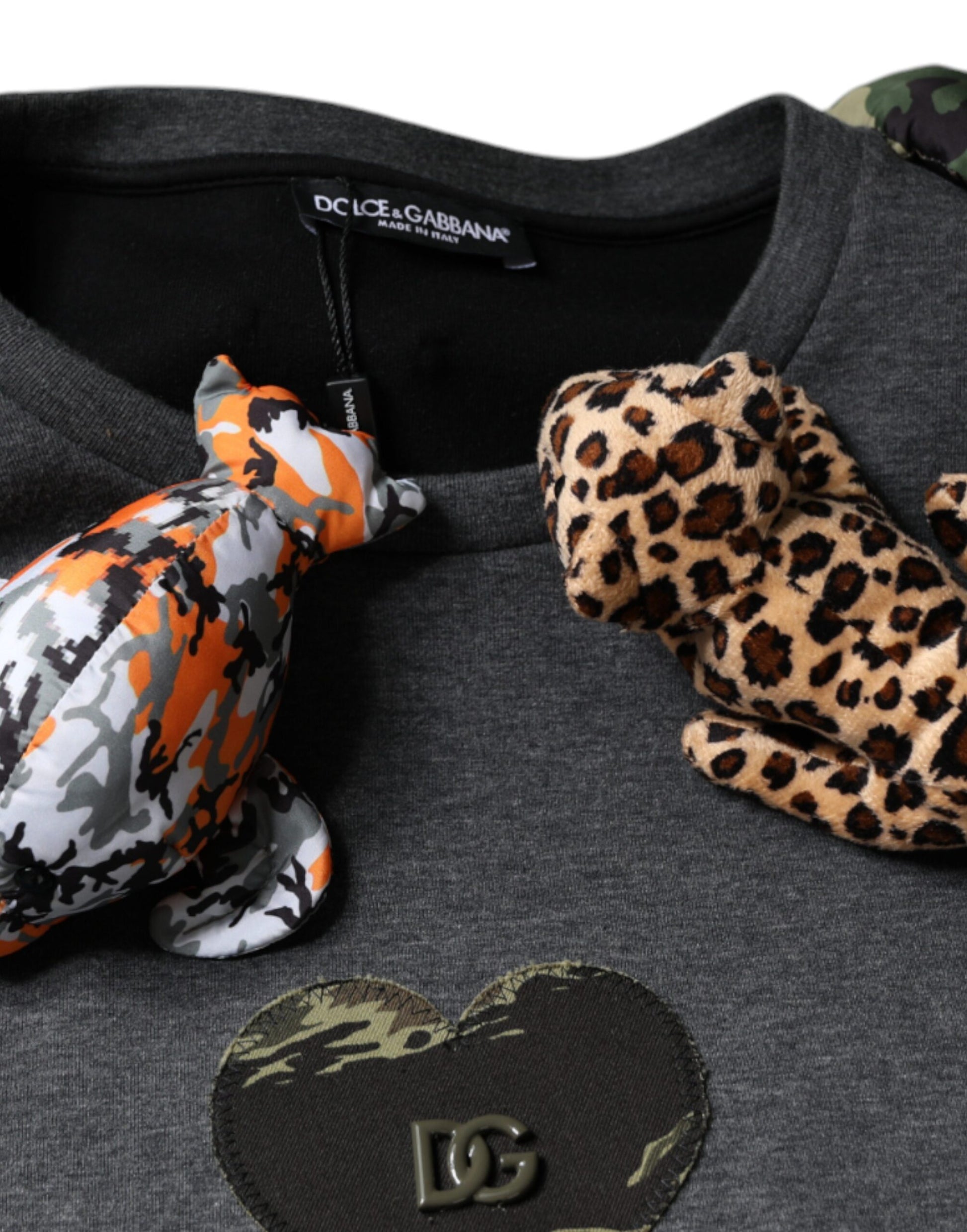 Camouflage sweatshirt with heart logo on front