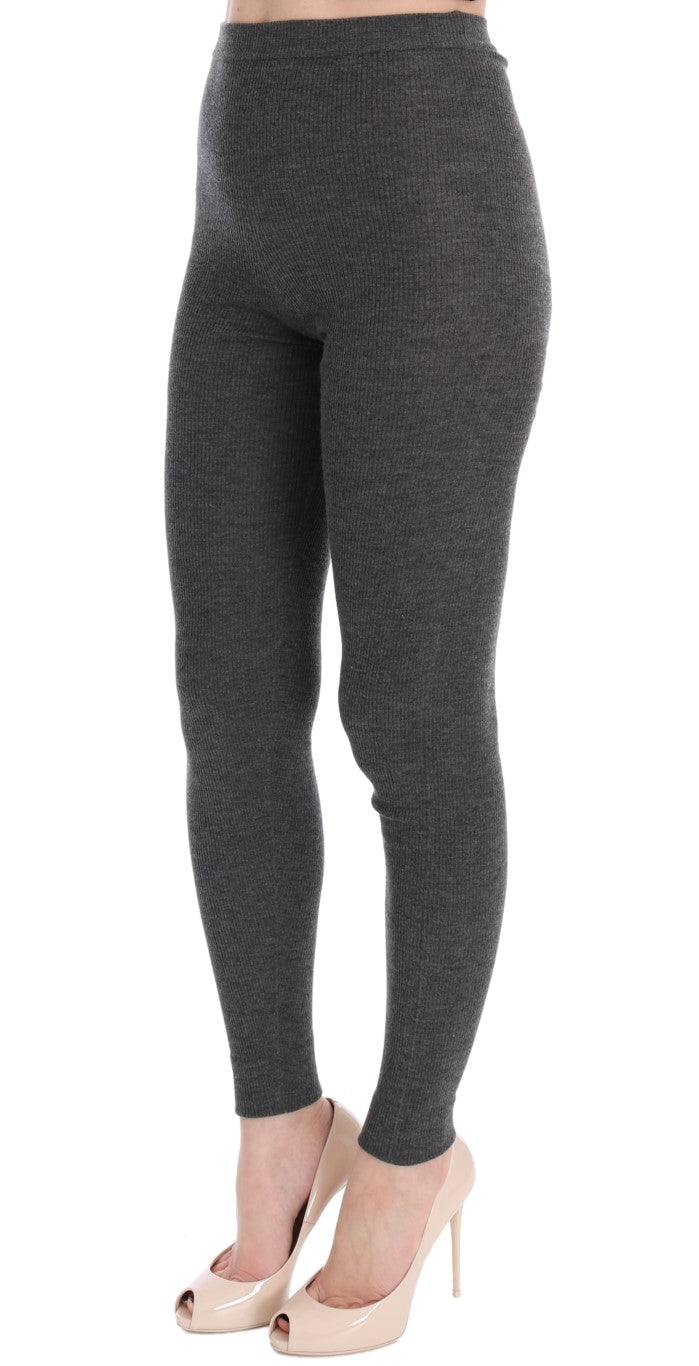 Pair of black leggings on a model
