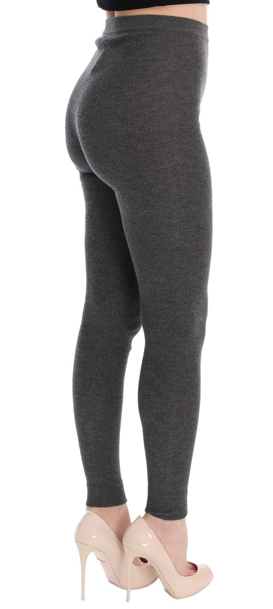 Pair of black leggings on a model