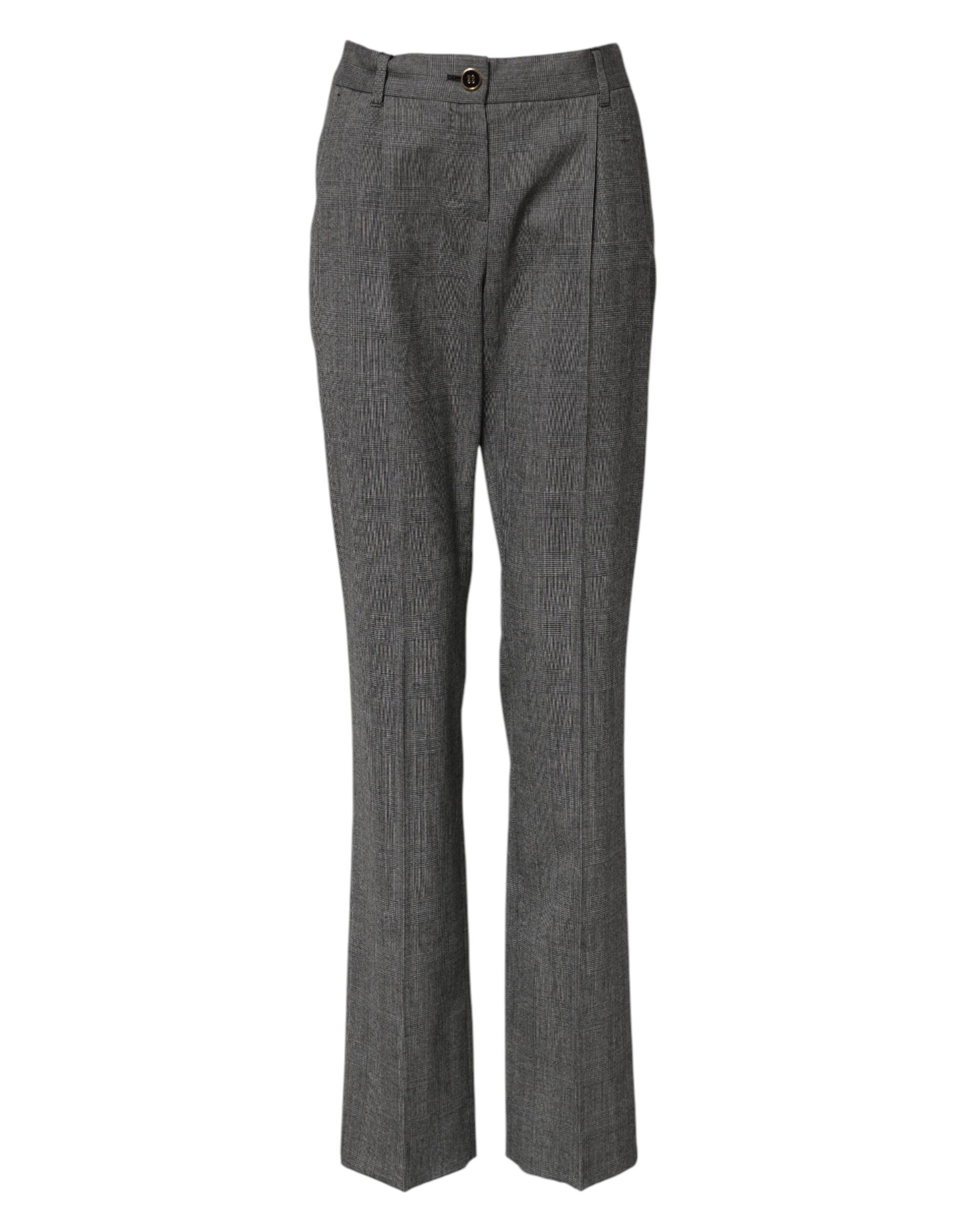 Pair of gray pants with a patterned design