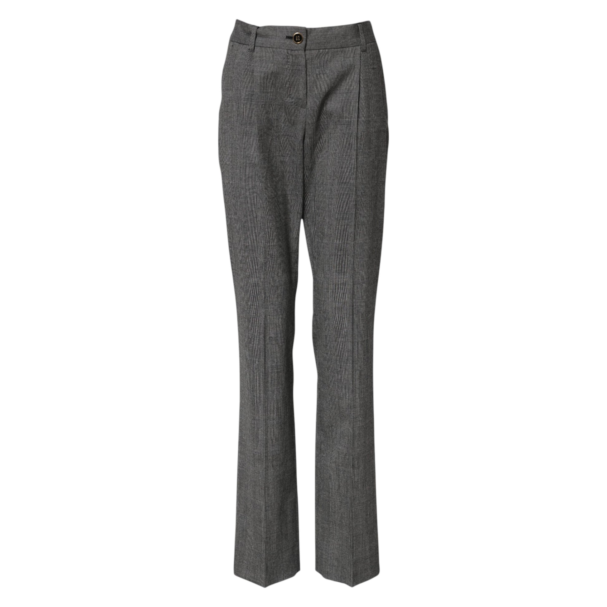 Pair of gray trousers with flared legs