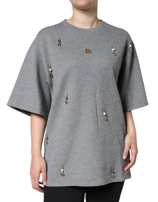 Grey long sleeve shirt with buttons on front