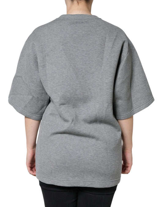Grey cotton t-shirt with short sleeves