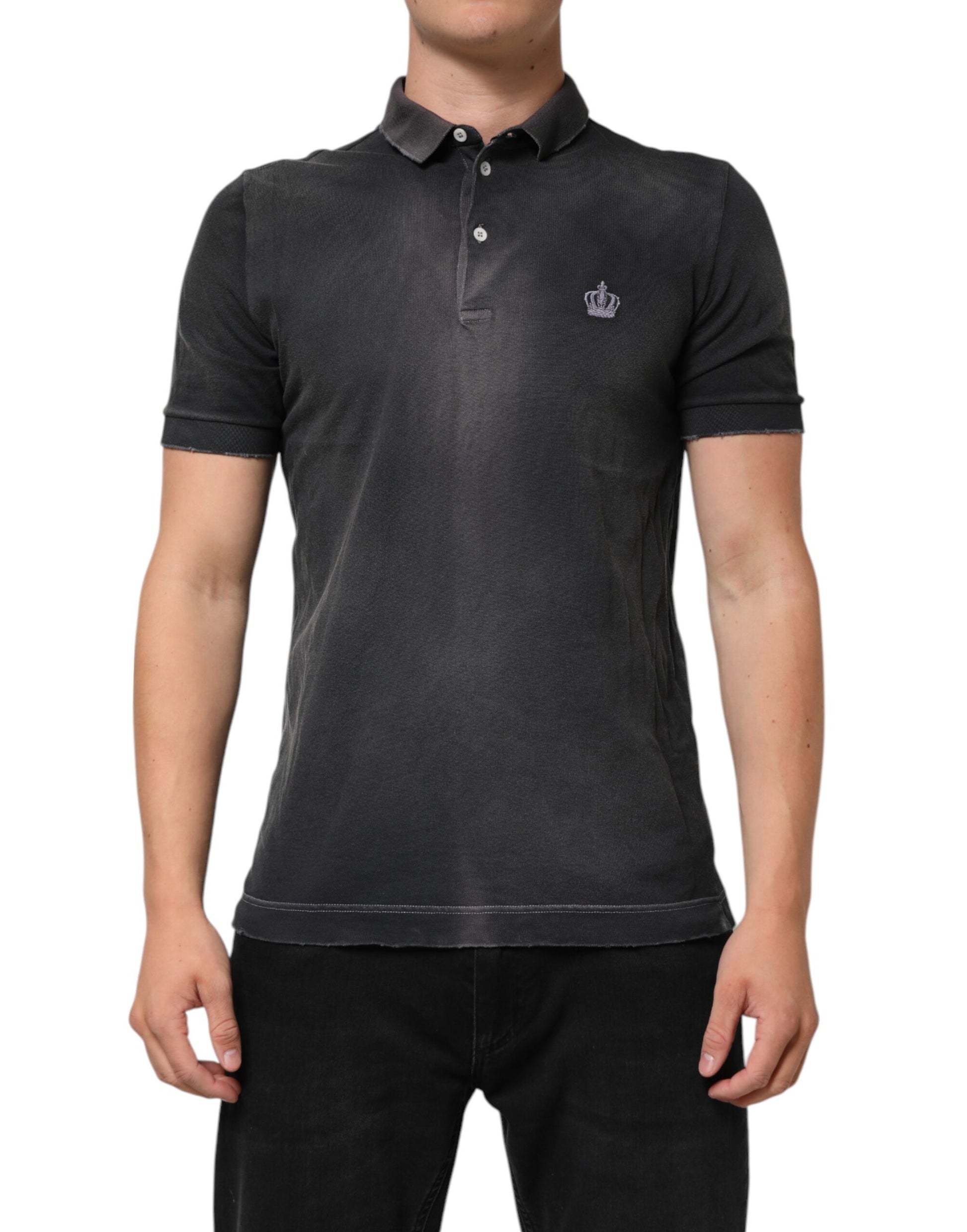 Men's polo shirt in dark grey color
