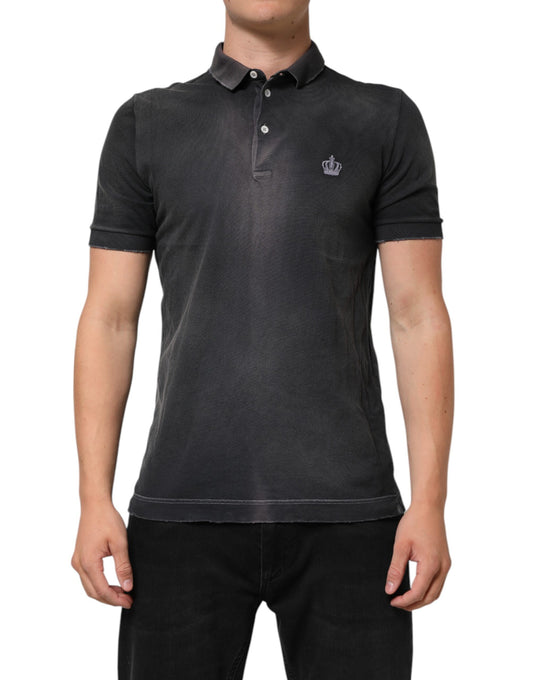 Men's polo shirt in dark grey color