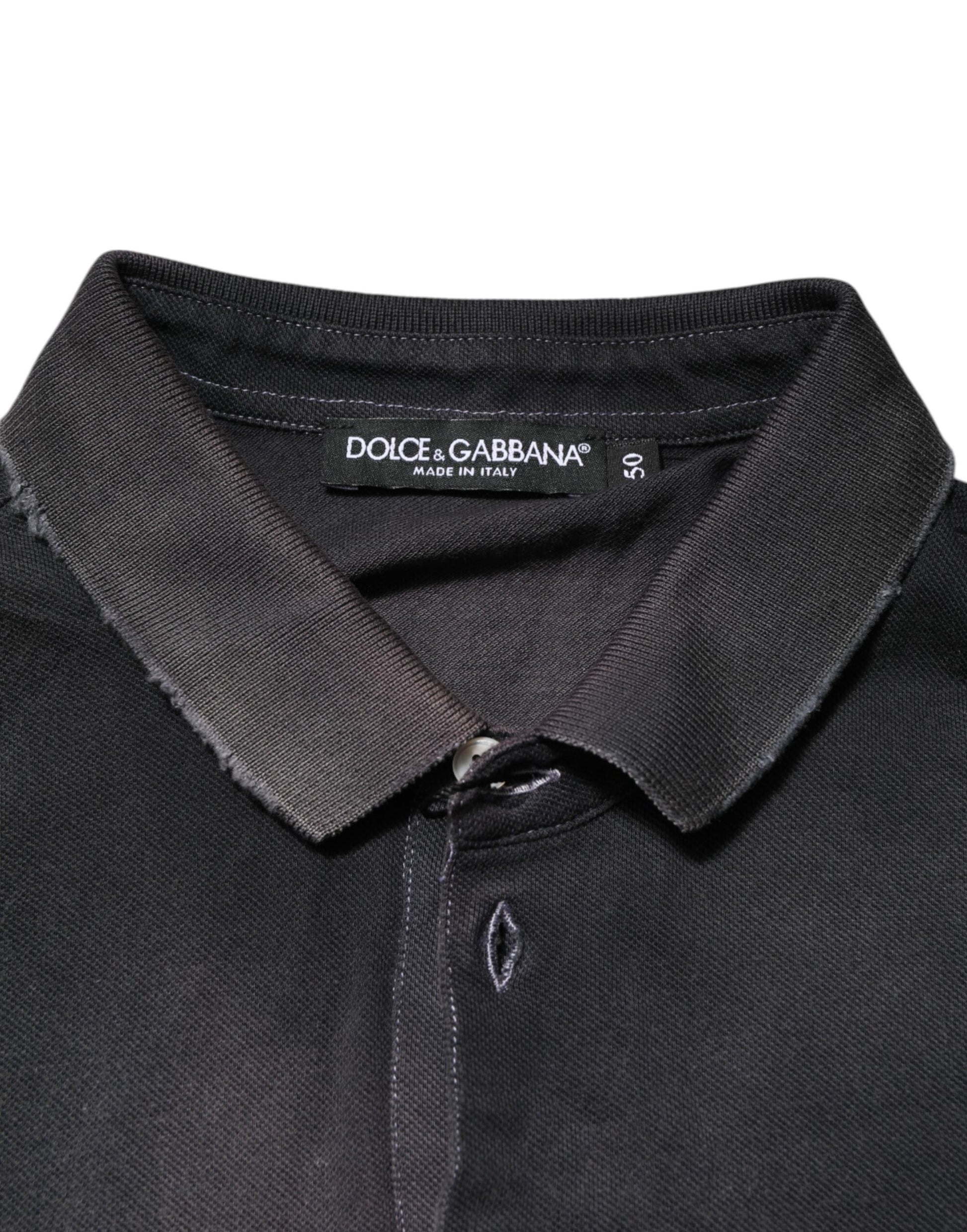Black polo shirt with collar