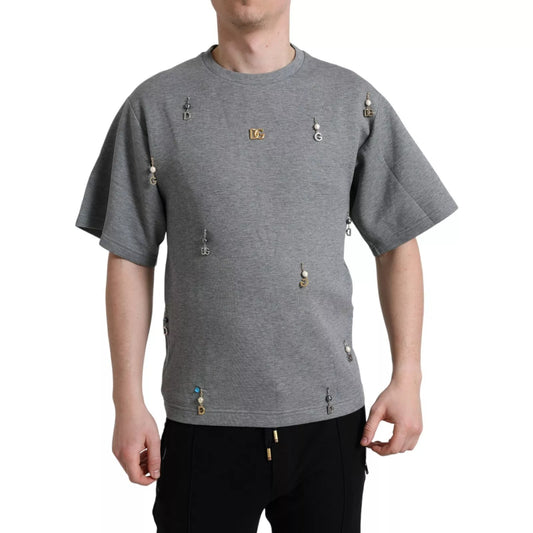 Grey short sleeve shirt with buttons on front