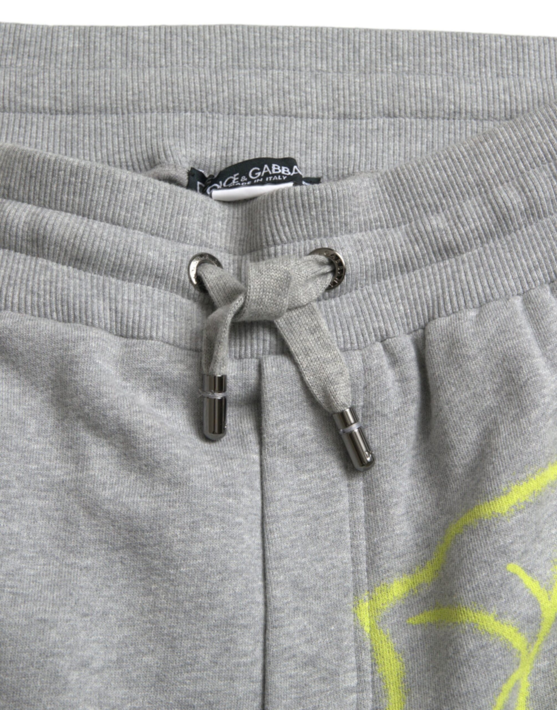 Pair of gray sweatpants with drawstring waistband
